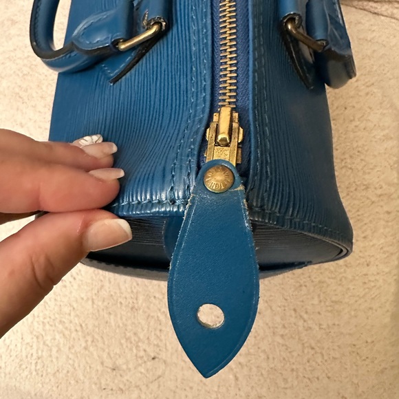 Louis Vuitton Speedy 25 Bag Handbag Epi Toledo Blue - Picture 15 of 15